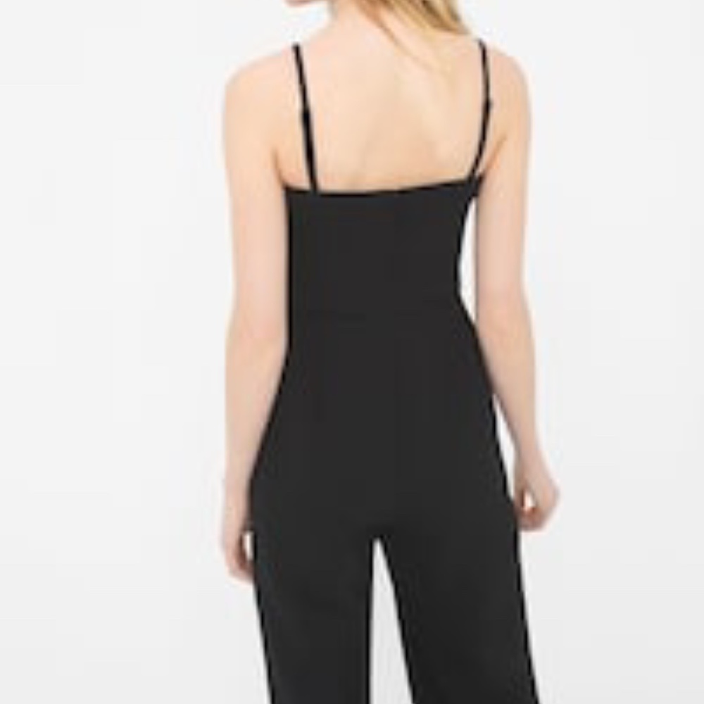 Convertible Black Strapless Split-Pant Jumpsuit - image 2